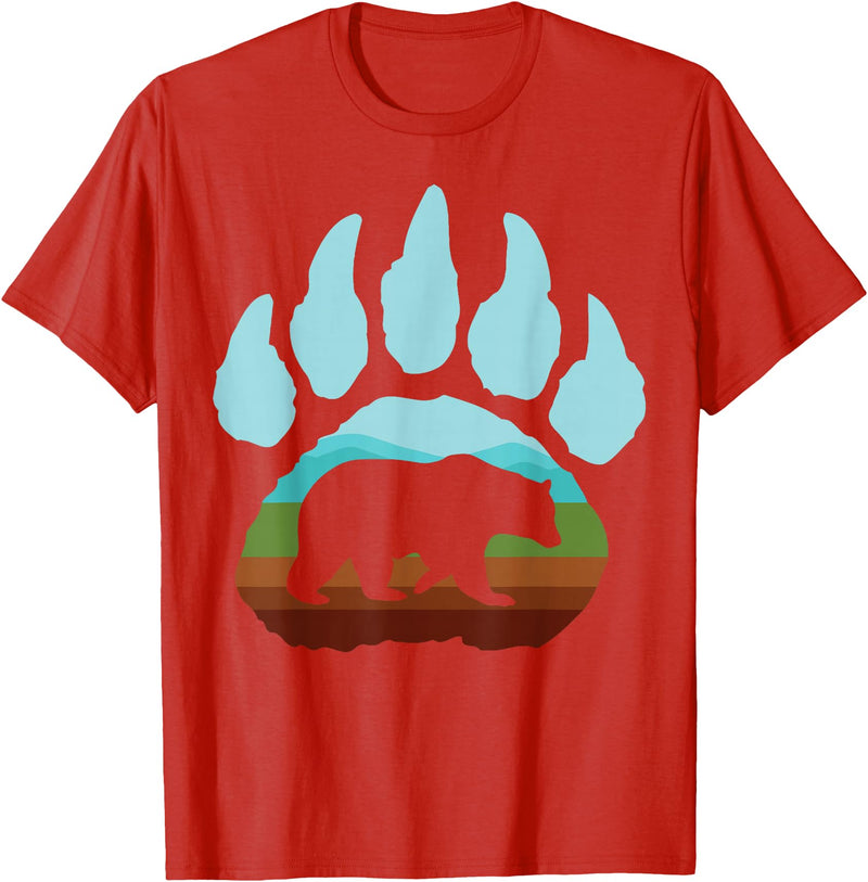 Big Bear Grizzly Paw Gift Design Big Texas Bear Claw Gift Design Idea For Bear Fans T-Shirt - Red