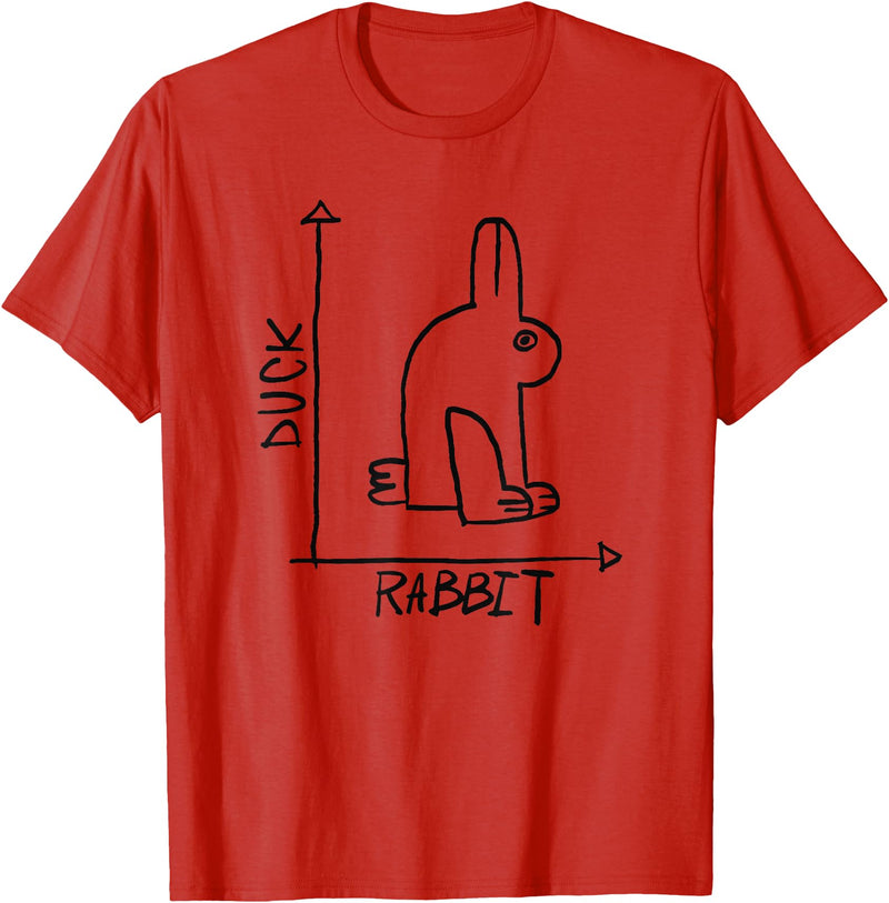 Rabbit Duck Illusion T-Shirt in Red