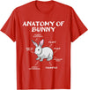 Funny Bunny Rabbit Anatomy Cute Rabbit Humor Joke T-Shirt in Red
