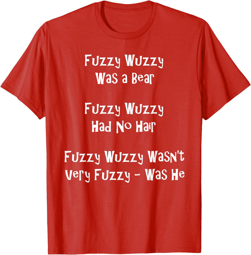 Speech Therapist Gifts - Tongue Twisters! Fuzzy Wuzzy Was a Bear... Best Tongue Twister Gift T-Shirt - Red