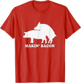 Chris T-Shirt makin bacon t-shirt pork bacon shirt pigs T-Shirt - Red