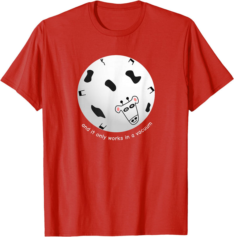 Math & Mirth Designs Spherical Cow Funny Physics T-Shirt T-Shirt - Red