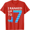 I Ranked Up to 7 Birthday Video Game Llama Piñata Birthday T-Shirt - Red