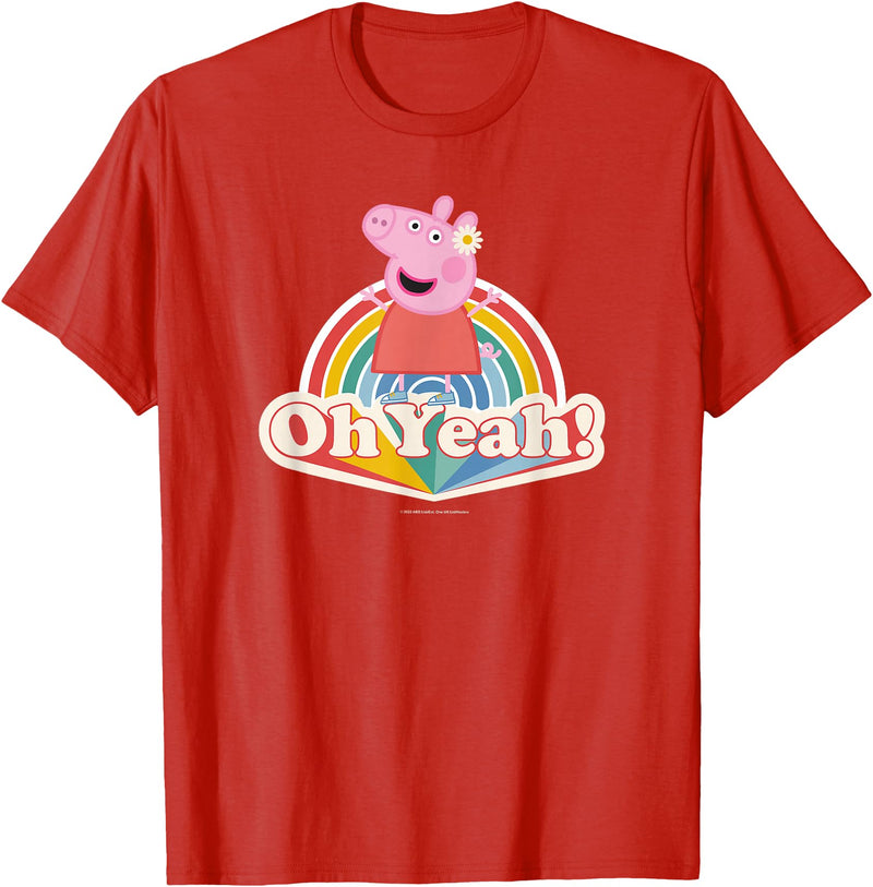 Peppa Pig Oh Yeah! Rainbow Daisy Queen T-Shirt - Red