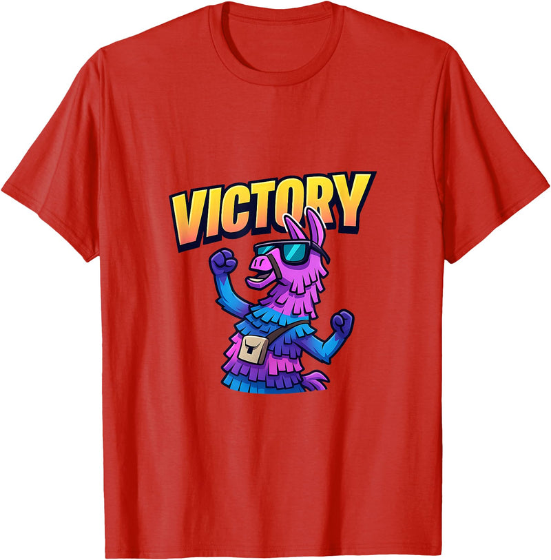 PixelLlama Victory Gaming Victory Llama T-Shirt - Red