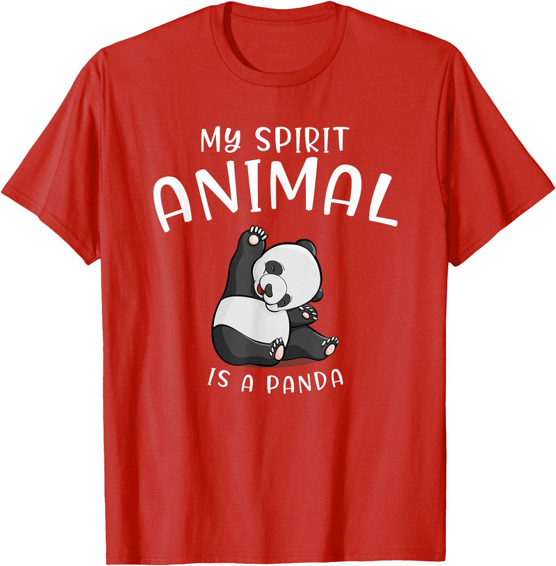 Animal Shirt Gifts for Birthday My Spirit Animal is A Panda Panda Bear SHIRTAnimal Lover Tee T-Shirt - Red