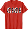 Cow Pattern Print Family Matching Birthday Shirts Cow Gigi Birthday Family Matching Mothers Day Boy Girl Farm T-Shirt - Red