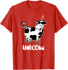Cool Cow Lover Shirts & Funny Dairy Farmer Gifts Unicow. Cute Dairy Cow Farmer Shirt Funny Cow Lover Gift T-Shirt - Red