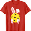 Cute Rabbit Lover Bunny Graphic T-Shirt (Black) in Red