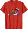 Free Hug LGBT Gay Transgender Pride Support Gift Bear Mom Free Hug LGBT Gay Transgender Pride Accepting Shirt T-Shirt - Red