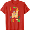 Funny Sloth And Llama Let's Fiesta Cinco De Mayo Sloth And Llama Let's Fiesta Cinco De Mayo Mexican Party T-Shirt - Red