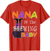 Funny Nana Of The Brewing Baby Halloween MYN Funny Nana Of The Brewing Baby Halloween Witch Baby Shower T-Shirt - Red