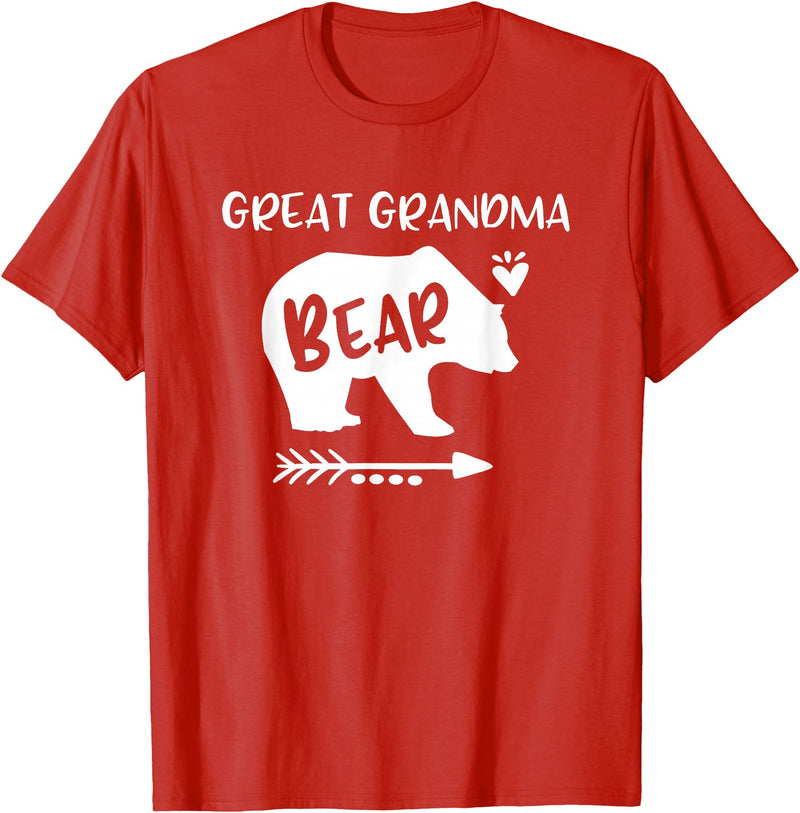 HustlaGirl Great Grandma Bear Shirt Heart & Arrow Great Grandma Gifts T-Shirt - Red