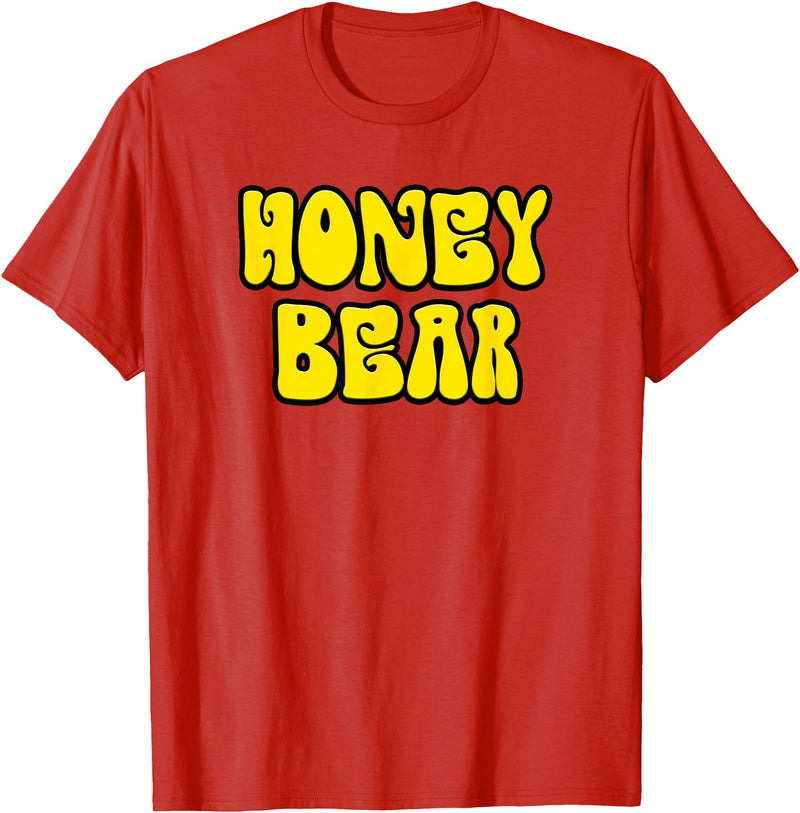 Classic 70's Retro Vintage Hippie Honey Designer Classic 70s Retro Vintage Hippie Honey Bear T-Shirt T-Shirt - Red