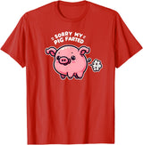 Humorous Farm Animal Fun Men Women Kids Sorry My Pig Farted Funny Sayings Humor Quotes T-Shirt - Red