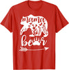 Women Floral Mama Bear TShirt Mama Bear Mom Women Floral Mama Bear Mom Bear Mommy Bear Floral Mama Bear T-Shirt - Red
