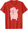 Cute Pig Tees Dabbing Pig Cute Pigs Dab Farmer Funny Pig T-Shirt - Red