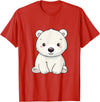 Polar Bears Shirts Cute Kawaii Polar Bears Lovers Gifts, White Bears T-Shirt - Red