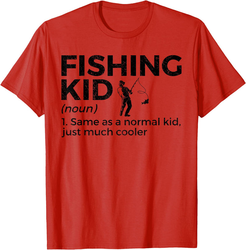 Funny Fishing Apparel Funny Fishing Kid Definition T-Shirt - Red
