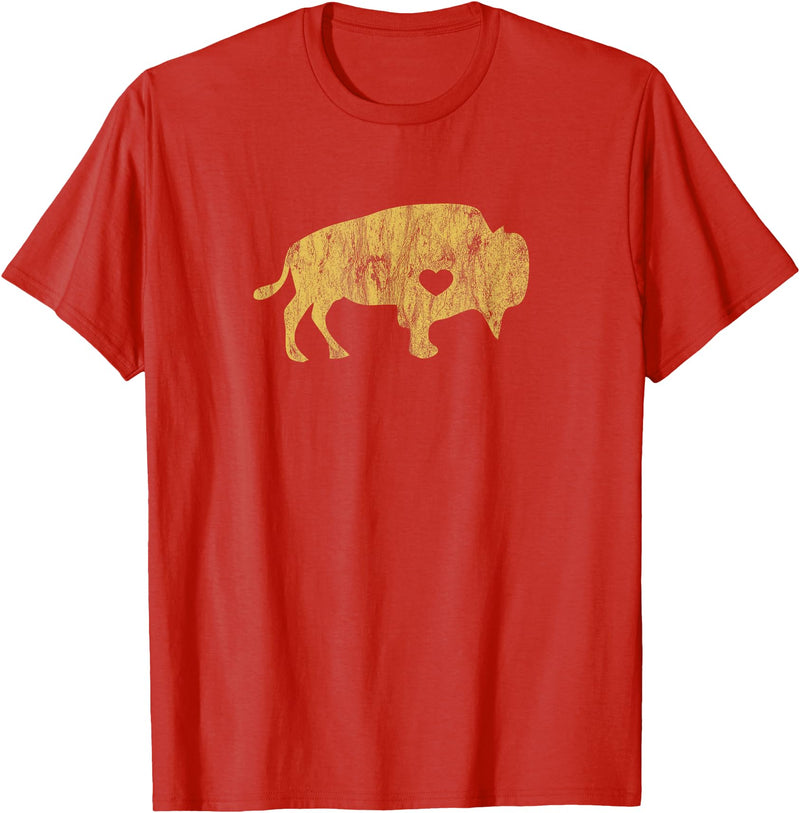I Love Wild Buffaloes Gift Company I Love Buffaloes Golden Buffalo Bison Lover Gift Ideas T-Shirt - Red