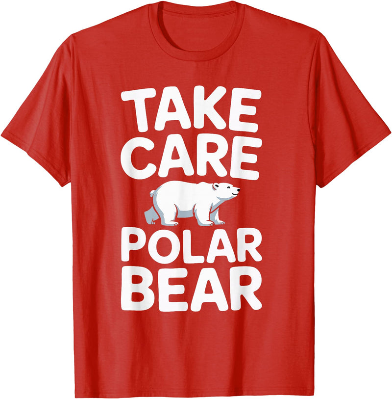 Humdinger Tees Take Care Polar Bear T-Shirt - Red