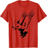 Flying Pig Funny Animals Flying Pig with Wings Fly Pig Lovers T-Shirt - Red