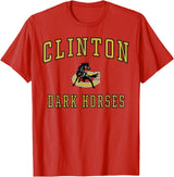 Official High School Fan Gear Clinton High School Dark Horses T-Shirt - Red