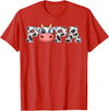 ETHRLO cow im one birthday decorations Shirts Papa Cow Print Cowboy Animal Pattern Farmer Cow Father Papa T-Shirt - Red
