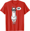 Funny Llama lover Co Alpaca Llama with Sunglasses Sup T-Shirt - Red