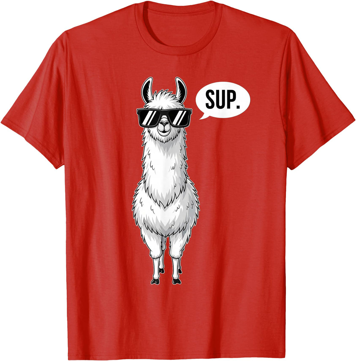 Funny Llama lover Co Alpaca Llama with Sunglasses Sup T-Shirt - Red