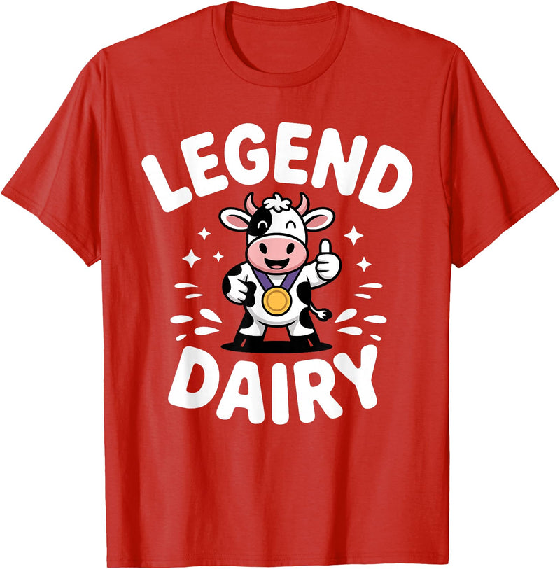Cow Gift Cow Lover Accessories Cattle Farmer Stuff Funny Cow Print Design for Men Women Dairy Farmer Cow Lover T-Shirt - Red