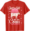 Pack A Punch Just A Girl Who Loves Cows Shirt Vintage T-Shirt - Red