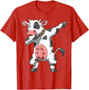 DabbingTastic Dabbing Cow Dab Cow Dancing Cow Farm Birthday Party T-Shirt - Red
