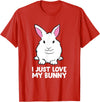 I Just Love My Bunny Cute Bunny Rabbit Pet T-Shirt in Red