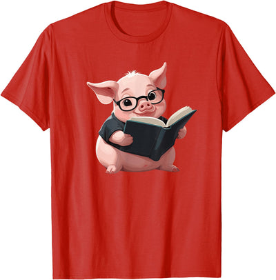 Cute Pig is reading a Book, Reading Pig T-Shirt