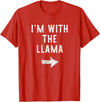 Im With The Llama Halloween Costume I’m with The Llama Funny Halloween Couple Costume T-Shirt - Red