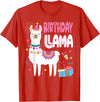 Family Matching Llama Birthday Party Supplies Birthday Llama Girl Birthday Party Llama Birthday Theme T-Shirt - Red
