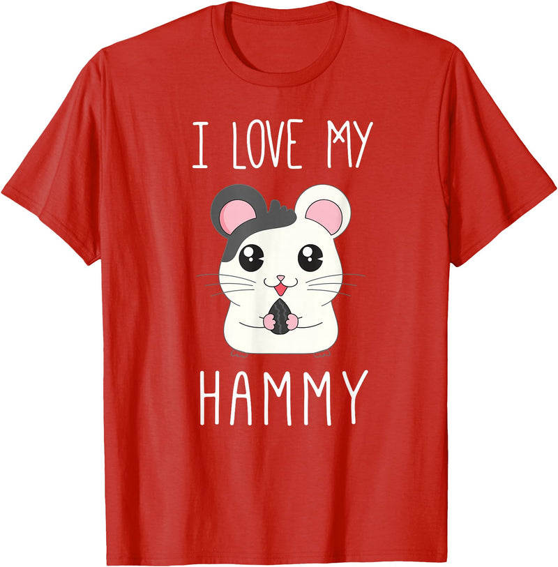 I Love My Hammy T Shirt for Hamster Lovers T-Shirt - Red