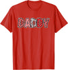 Retro Christmas Valentine Matching Family Tees Hearts Buffalo Plaid Dad Daddy Valentines Day T-Shirt - Red