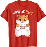 Women's Hamster Mom Hammy Girls T-Shirt - Red