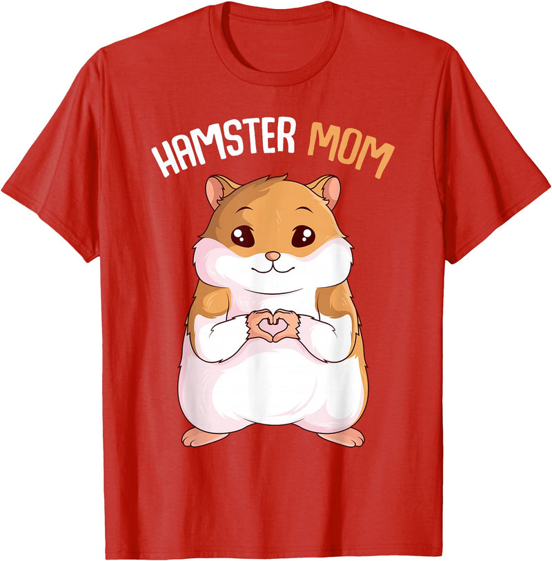 Women's Hamster Mom Hammy Girls T-Shirt - Red