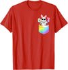 Easter Bunny in Pocket Six Seven Bruh 67 Meme Easter Day T-Shirt in Red