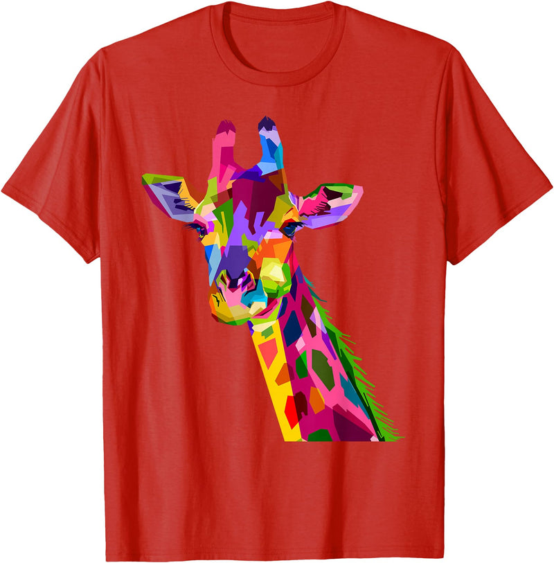 Cool Animal Shirts Giraffe t shirt; Love Animal t shirt; Love Giraffe t shirt T-Shirt - Red