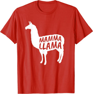 Mamma Llama T Shirt Mamma Llama Tshirt Alpaca Lover Shirt T-Shirt - Red