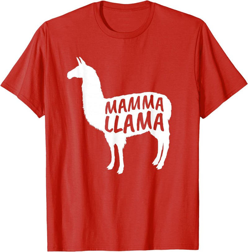 Mamma Llama T Shirt Mamma Llama Tshirt Alpaca Lover Shirt T-Shirt - Red