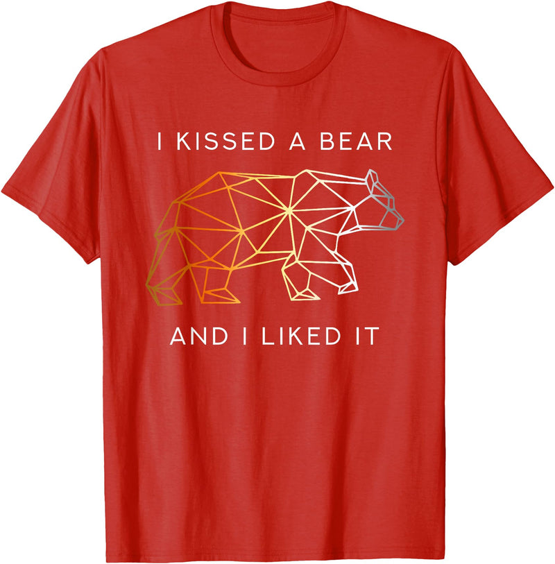 Schwule Bären & Bear Pride I Kissed a Bear an I liked it Gay Bear CSD T-Shirt - Red