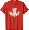Peppa Pig Shooting Stars Cute Retro Logo T-Shirt - Red