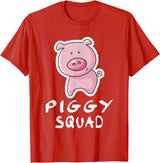 Super Pig Love Shirts Piggy Squad Cute Farm Animal Lover Adult & Toddler T-Shirt - Red