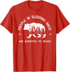 IN NATURE DESIGN CO. PEOPLE IN SLEEPING BAGS ARE BURRITOS TO BEARS T-Shirt - Red