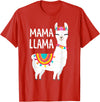 Birthday Llama Shirts Gift Mama Llama Funny Mother's Day Shirt Women Mom Birthday T-Shirt - Red